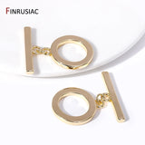 14K Plated Brass OT Clasps for DIY Jewelry Making, Big Size Toggle Clasps
