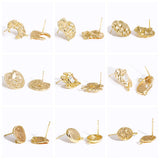 14K Plated Brass Smooth Post Earring with Jump Ring, DIY Earring Making