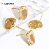 14K Plated Brass Smooth Post Earring with Jump Ring, DIY Earring Making