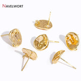 14K Plated Brass Smooth Post Earring with Jump Ring, DIY Earring Making