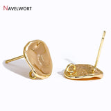 14K Plated Brass Smooth Post Earring with Jump Ring, DIY Earring Making