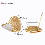 14K Plated Brass Smooth Post Earring with Jump Ring, DIY Earring Making