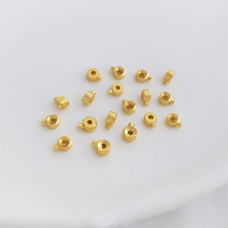 14K Plated Brass Thin Crimp End Beads Jewelry Making Supply