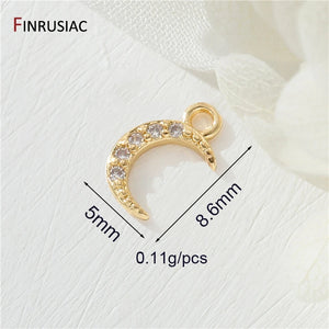 14K Plated Zircon Charms DIY Jewelry Making Accessories