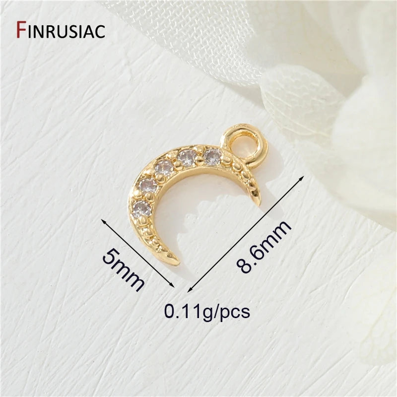 14K Plated Zircon Charms DIY Jewelry Making Accessories