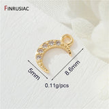 14K Plated Zircon Charms DIY Jewelry Making Accessories