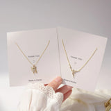 CZ Angel Pendant Necklace 14K Plated Crystal Chain Delicate Jewelry