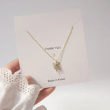 CZ Angel Pendant Necklace 14K Plated Crystal Chain Delicate Jewelry