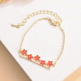 14K Plated Charm Cuff Adjustable Bangles Bracelets for Women
