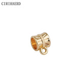 14K Gold-Plated Columnar Pendant Connectors for DIY Bracelet Necklace
