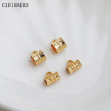 14K Gold-Plated Columnar Pendant Connectors for DIY Bracelet Necklace