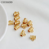 14K Gold-Plated Columnar Pendant Connectors for DIY Bracelet Necklace