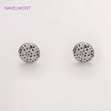 14K Plated Round Stud Earring S925 Sterling Silver Needle Earrings DIY Jewelry