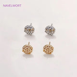 14K Plated Round Stud Earring S925 Sterling Silver Needle Earrings DIY Jewelry