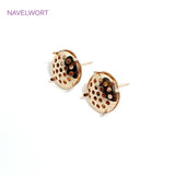 14K Plated Round Stud Earring S925 Sterling Silver Needle Earrings DIY Jewelry