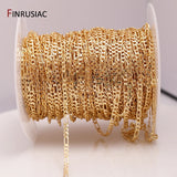14K Plated Copper Metal Cable Chain for Jewelry Making DIY Necklace Bracelet