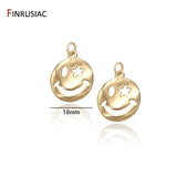 14K Plated Smiley Charms For Necklace Pendant DIY Jewelry Making