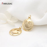 14K Plated Smiley Charms For Necklace Pendant DIY Jewelry Making