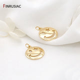 14K Plated Smiley Charms For Necklace Pendant DIY Jewelry Making