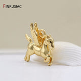 14K Plated Winged Horse Pendant for DIY Jewelry Making