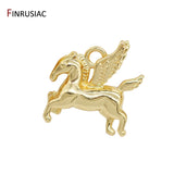 14K Plated Winged Horse Pendant for DIY Jewelry Making