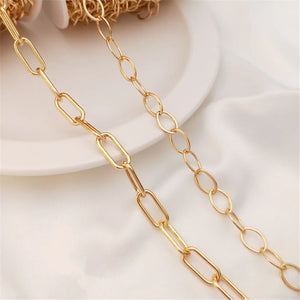 14K Plated Rough Chain for DIY Bracelet Necklace