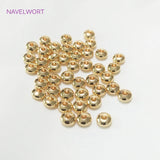 14K Plated Flat Round Spacer Solid Wheel Bead for Jewelry Making