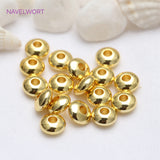 14K Plated Flat Round Spacer Solid Wheel Bead for Jewelry Making