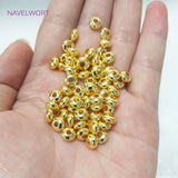 14K Plated Flat Round Spacer Solid Wheel Bead for Jewelry Making
