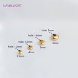 14K Plated Flat Round Spacer Solid Wheel Bead for Jewelry Making