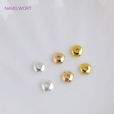 14K Plated Flat Round Spacer Solid Wheel Bead for Jewelry Making