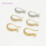 14K Plated Flat Ear Wire, Brass Earring Hook, DIY Jewelry Accessory