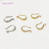 14K Plated Flat Ear Wire, Brass Earring Hook, DIY Jewelry Accessory