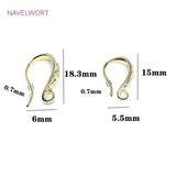 14K Plated Flat Ear Wire, Brass Earring Hook, DIY Jewelry Accessory