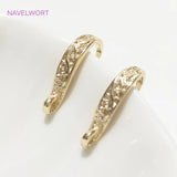 14K Plated Flat Ear Wire, Brass Earring Hook, DIY Jewelry Accessory