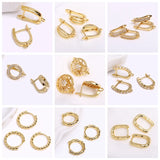 14K Plated Flat Ear Wire, Brass Earring Hook, DIY Jewelry Accessory