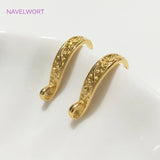 14K Plated Flat Ear Wire, Brass Earring Hook, DIY Jewelry Accessory