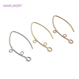 14K Plated French V-shaped Earring Hooks Findings Brass Metal Ear Wire Hooks