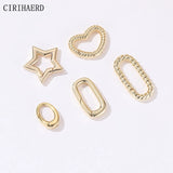 14K Plated Heart Star Twist Bracelet Necklace Clasp DIY Jewelry Connectors