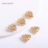 14K Plated Heart Charms for Jewelry Making