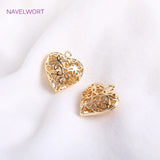 14K Plated Heart Charms for Jewelry Making