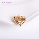14K Plated Heart Charms for Jewelry Making