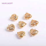14K Plated Heart Charms for Jewelry Making