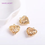 14K Plated Heart Charms for Jewelry Making