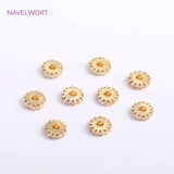 14K Plated Spacer Beads Zircon Inlaid Round Beads