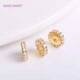 14K Plated Spacer Beads Zircon Inlaid Round Beads