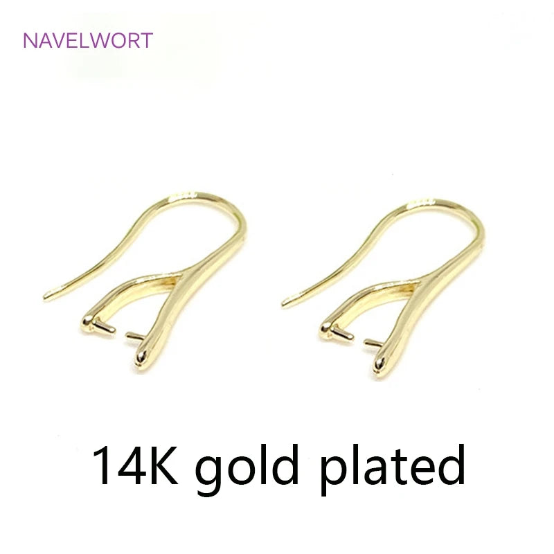 14K Plated Brass Earrings Hooks For DIY Earring Making