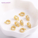 14K Plated Zircon Round Pendant Bail for Jewelry Making