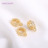 14K Plated Zircon Round Pendant Bail for Jewelry Making