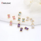 14K Mini Charms Zircon Crystal Earrings Making Accessories